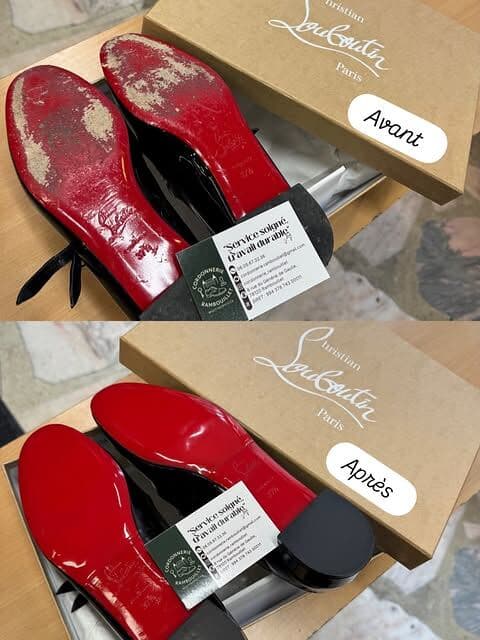 Escarpins Louboutin avant et après pose de protection