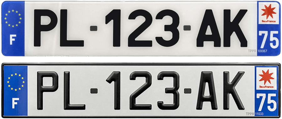 Plaques d'immatriculation aluminium et plexiglas fabriquées à Rambouillet